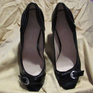 Enzo Angiolini Black Peep Toe Heels Sz7